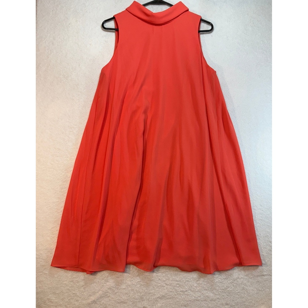 Eliza J Coral Pink Mock Neck Sleeveless Trapeze Mini Dress Size 8